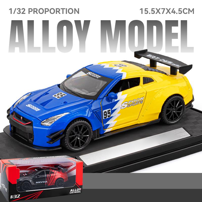 JDM-1:32 Ниссан GTR R35 Скайлайн Арес Литой Металлический Модель Автомобиля Декор для Дома и Рабочего Стола Компьютера Праздничный Подарок