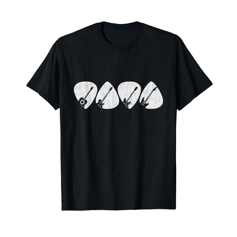 Vintage Retro Guitarist Gift Guitar Pick Tshirt