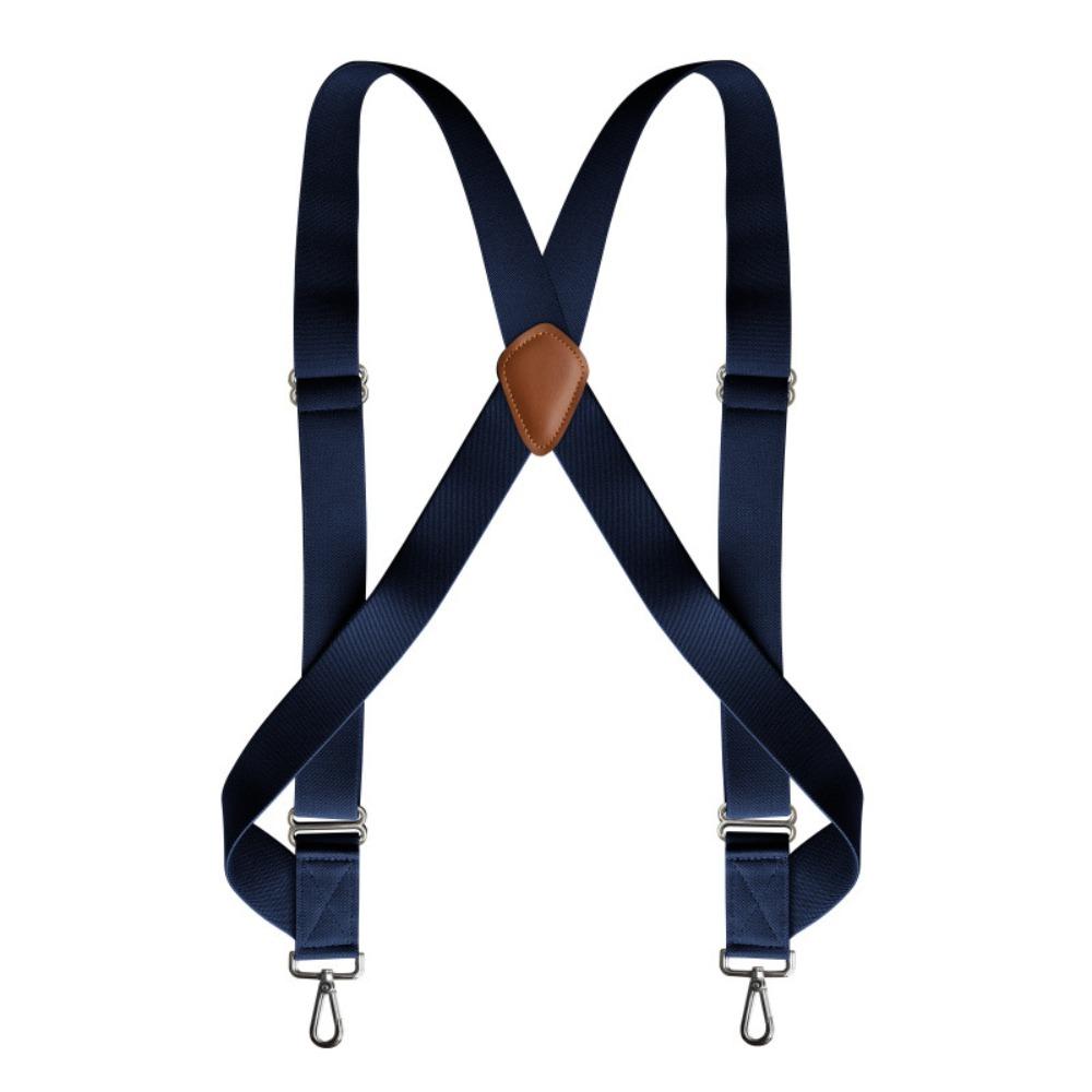 Retro Leather Suspenders Metal Clip Suspender Clip Simple Suspenders for Men Gift