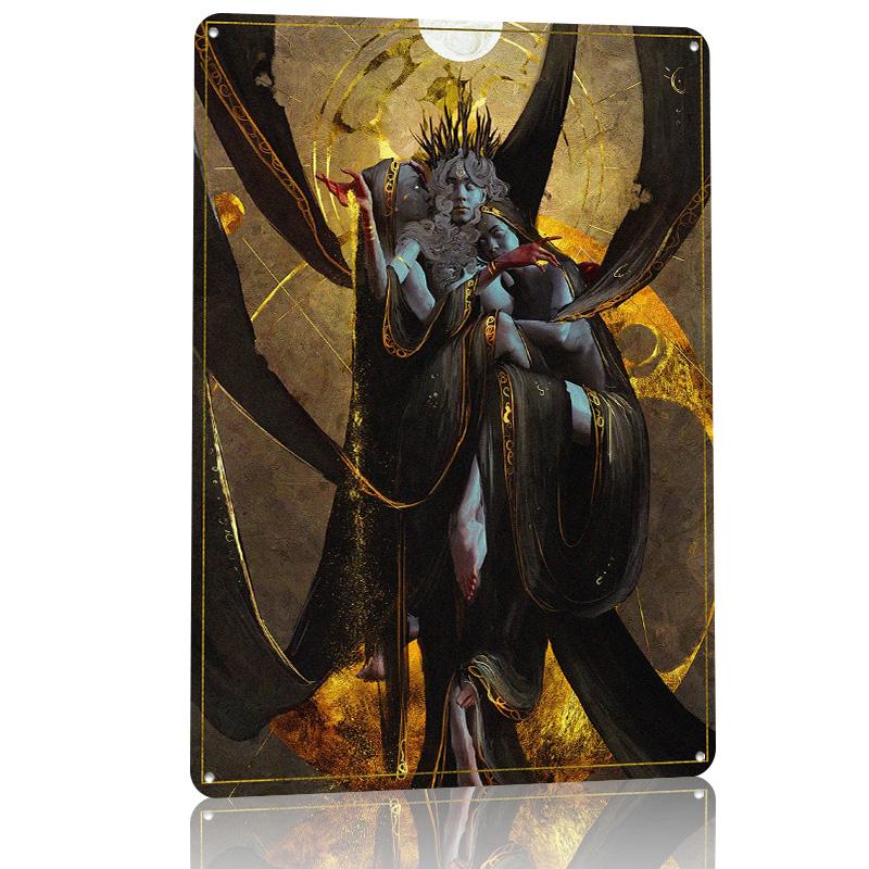 The Moire Printed Poster Customized Wall Art Retro Vintage Metal Tin Signs for Home and Decoration Gaming Bar Accessories House