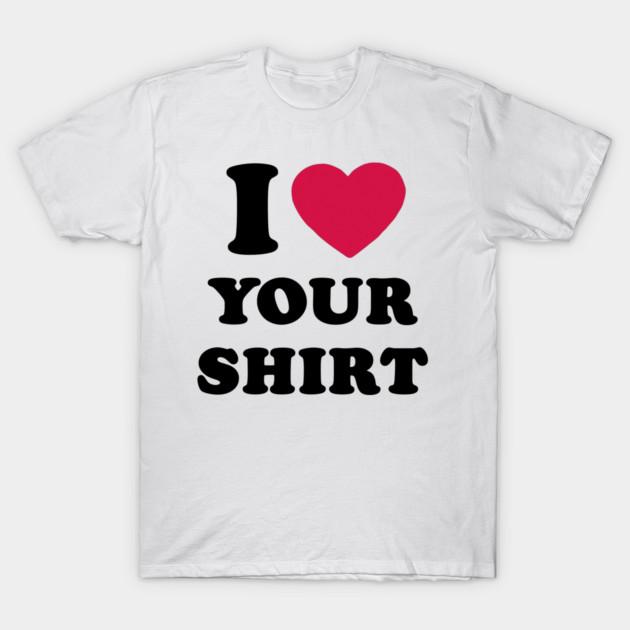 Asian Size Men Black Print T-shirt I Love Your Shirt No-Cut Print Cotton Tshirt