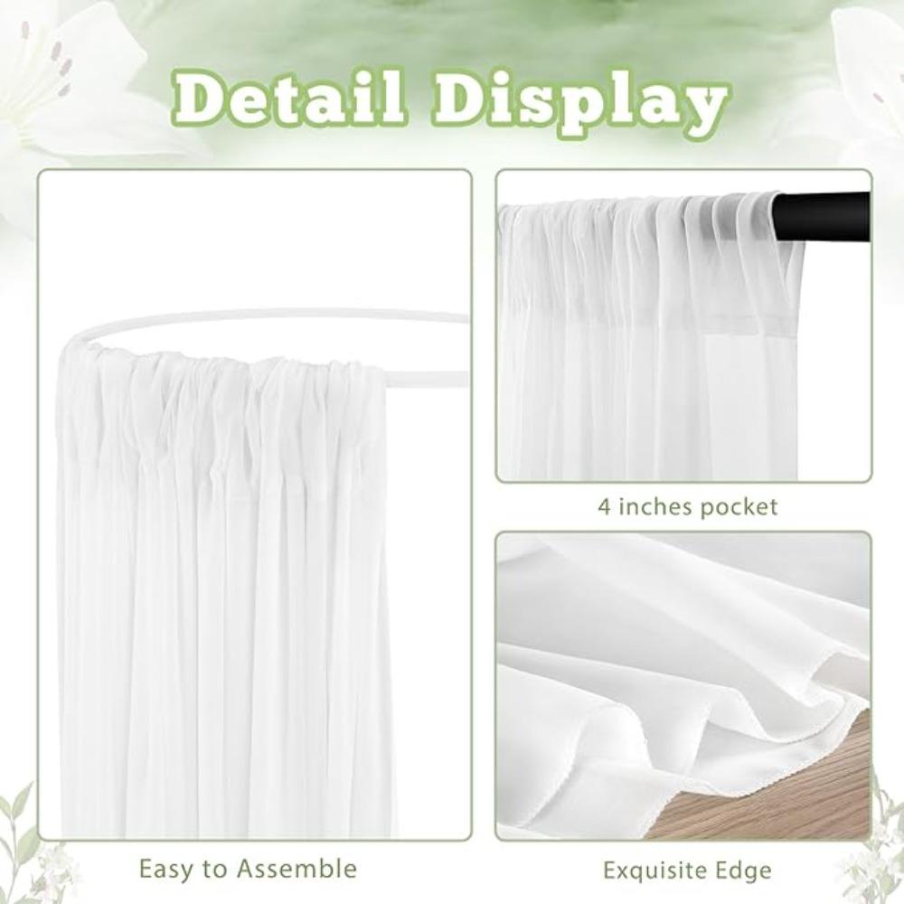 Белые потолочные шторы для арок, шифоновая занавеска для вечеринки, церемонии, сцены, свадьбы, украшения отеля, вуаль