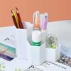 Hexagonal Multi-Grid Storage Box: Creative Eyebrow Pencil, Cosmetic, and Stationery Desktop Holder for Students