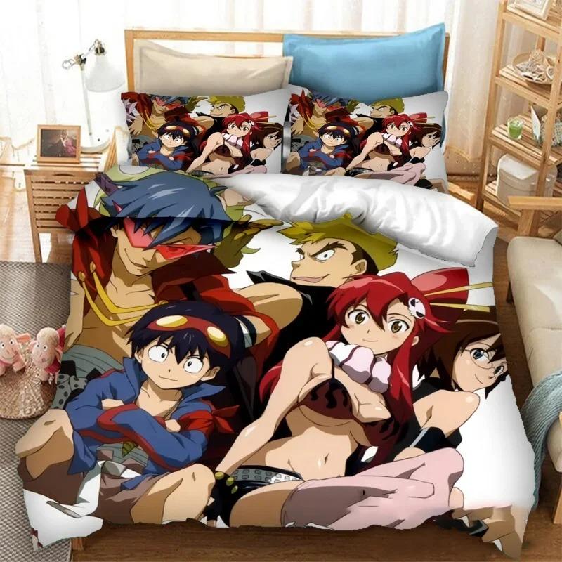 Comfortable Anime Print Duvet Cover Set With Duvet Cover And Pillowcases Twin Full Queen King Sizes For Adults And Kids