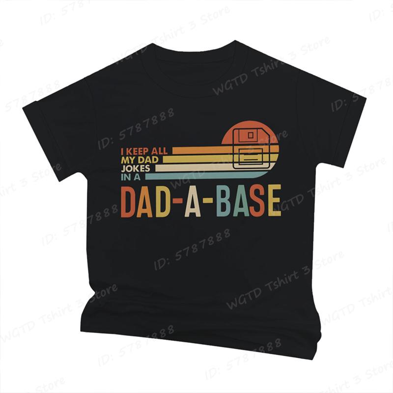 I Keep All My Dad Jokes In A Dad-a-base T-shirt, Short Sleeve, Father's Day Tshirt, New Daddy Shirt, Dad Gifts, Men's T-shirts