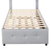Bedroom Furniture 90 X 200 Upholstered Bed with Pull-out Bed Adjustable Headboard Double Bed Pull-out Cot Retractable Guest Sponge-filled