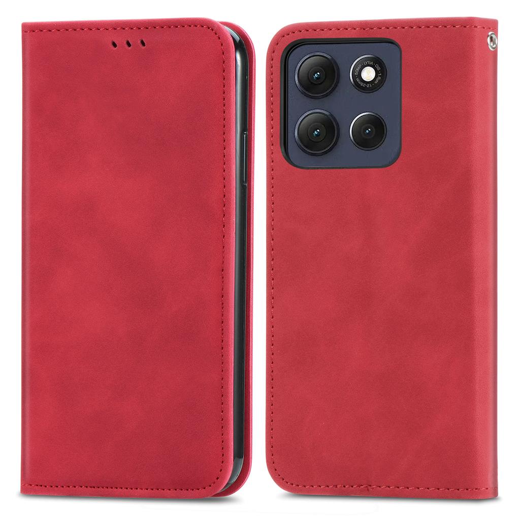 For Motorola Moto G86 Power 5G Leather Case with Card Holder Magnetic Absorption Phone Cover