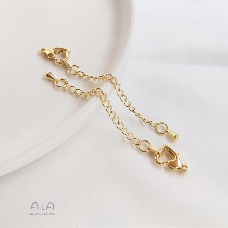 Удлинитель золотой цепочки 18 карат: Браслет/Ожерелье с сохранением цвета в белом, розовом или настоящем золоте - Аксессуар для изготовления украшений своими руками