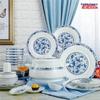 Фарфоровый столовый сервиз Qianxing Сине-белый, 56 предметов