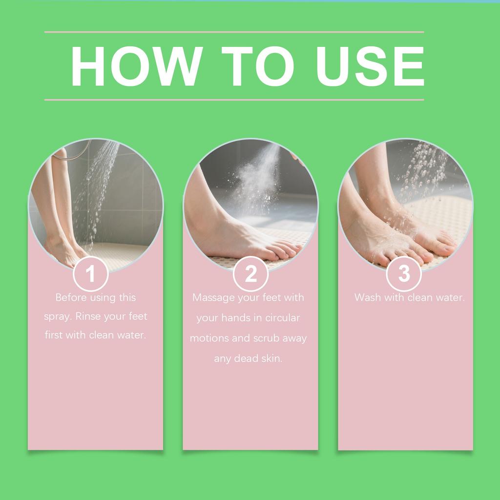 Peele Спрей для мгновенного пилинга стоп, Спрей для пилинга стоп, Мгновенно удаляет омертвевшую кожу, Увлажняет и питает, Отшелушивает сухую, грубую кожу (100мл)