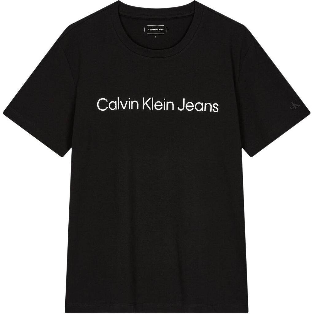Calvin Klein Джинсы Удобная Повседневная Круглый Вырез Короткий Рукав Футболка Унисекс Топы Черный J326954-BEH