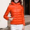 Women Winter Down Jacket with Hood And Zipper Pockets Zip-up Padded Solid Color