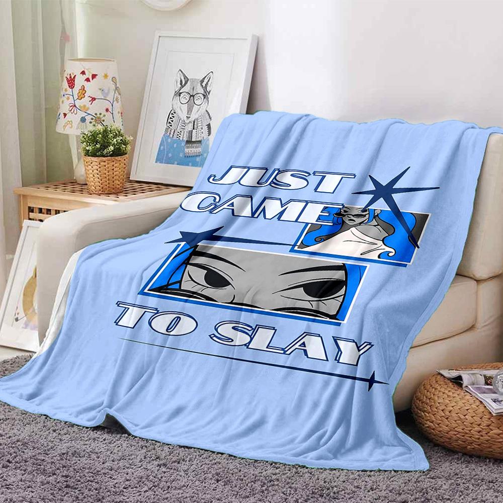 1pc JUST SLAY Soft Flannel All Season Throw for Home, Office, Outdoor UseDurable Comfort Soft Warm Throw for Home