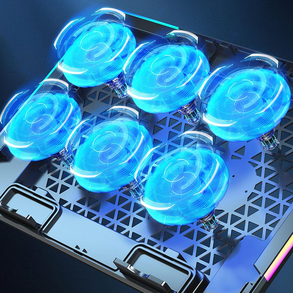 RGB Laptop Cooling Pad Gaming Laptop Cooler Laptop LED Fans Cooling Stand Adjustable Cooling Fans for 15.6inch Laptop