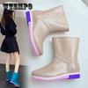 Short Rain Boots Women's Water Shoes Rain Boots Rubber Boots Spring and Autumn Waterproof Boots Non-slip Rubber Shoes