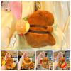 Soft Capybara Key Ring Hamburger Cartoon Doll Keychain Creative Plush Animal Pendant Bag Pendant
