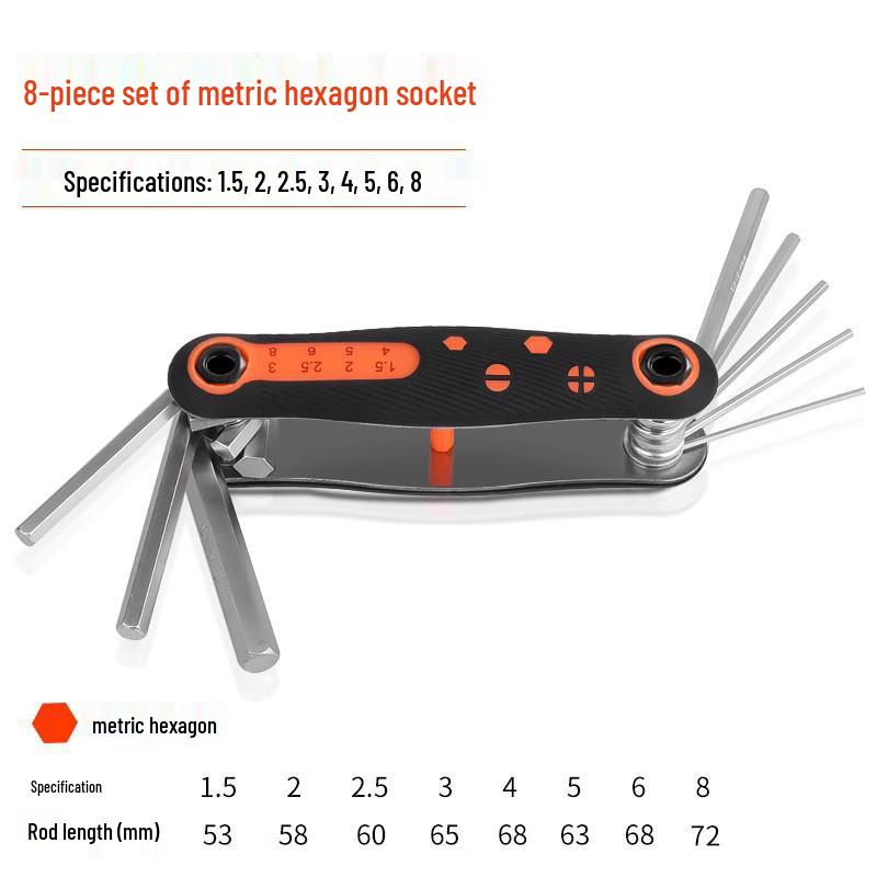 Складной набор шестигранных ключей и отверток Torx (метрический и дюймовый)