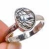 Natural Black Rutile Gemstone Handmade 925 Sterling Silver Jewelry Ring S.7 l8I79
