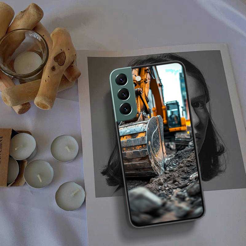 Чехол для телефона Samsung S25 Edge Galaxy S22 Ultra S21 S10 S9 Plus S20 S23 S24 FE, Чехол-бампер S10E, Силиконовый чехол, Экскаватор, Строительная техника