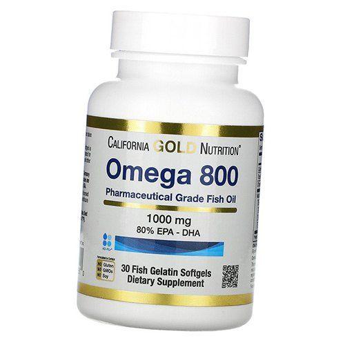 Рыбий Жир фармацевтического качества, Omega 800 Pharmaceutical Grade Fish Oil, California Gold Nutrition (67427002)
