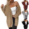 Women's Solid Color Doll Sleeve Knit Cardigan Long Sleeve Button Sweater