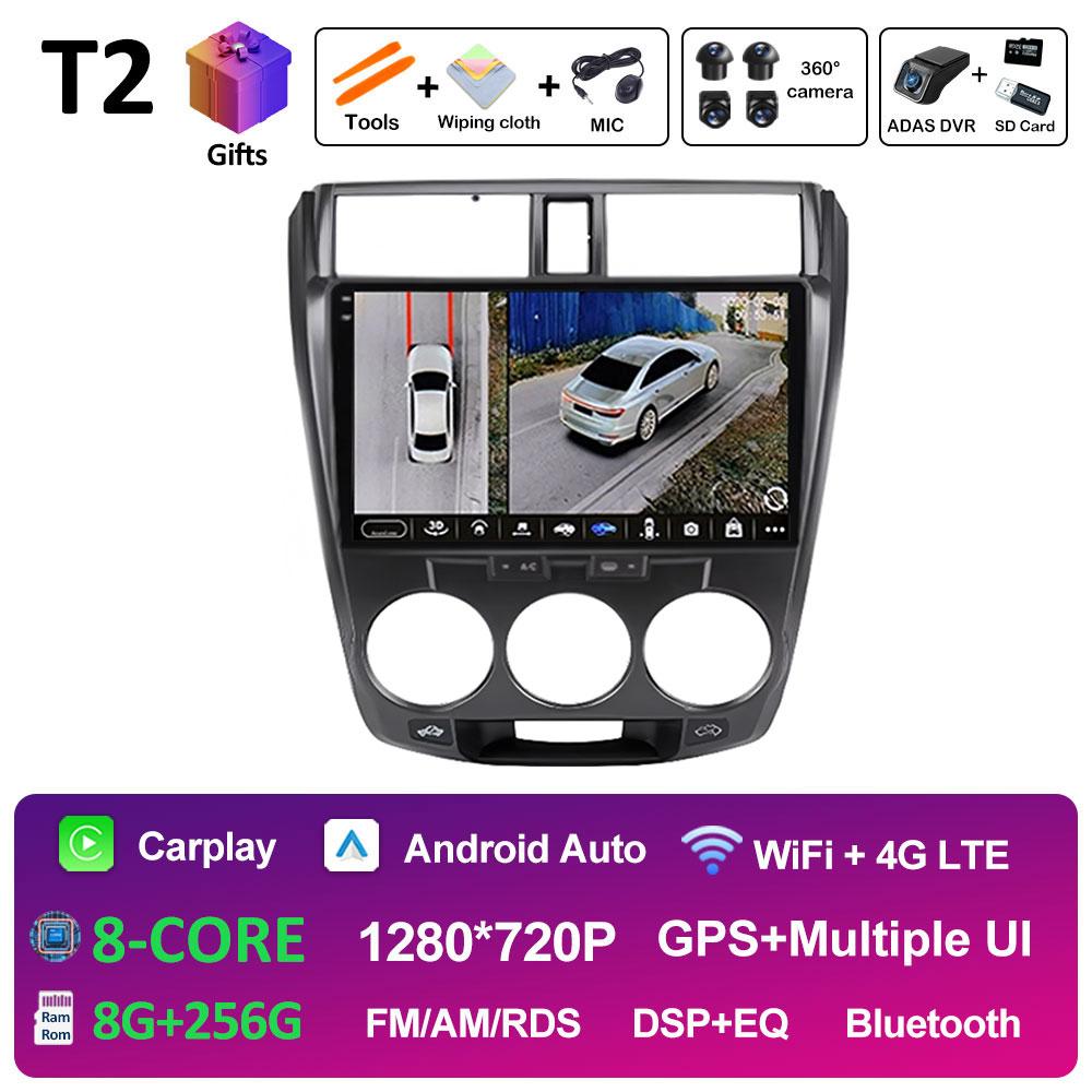 Android 14 Car Multimedia Video Radio Player For Honda City 2008 2009 2010 2011 - 2014 Wireless Carplay Autoradio Bluetooth WIFI