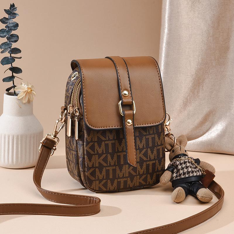 [Живая женская сумка] Сумка для мобильного телефона женская новая ретро маленькая сумка корейская версия простая многослойная милая сумка-мессенджер прилив