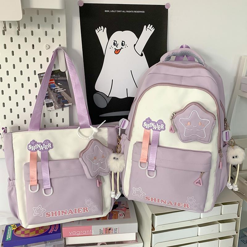 Школьный рюкзак детский, для учеников начальной школы, для девочек, для учеников средней школы, стильный комплект из двух предметов высокой ценности, рюкзак,.