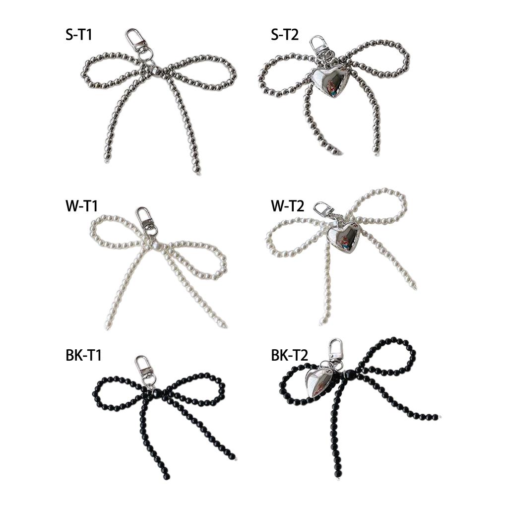 Fashionable Beaded Bowknot Phone Chain Stylish Keychain Pendant Bag Decoration Elegant Pendant for Backpack Purse Bag