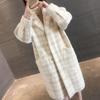 Mid-length Plaid Loose Knit Jacket