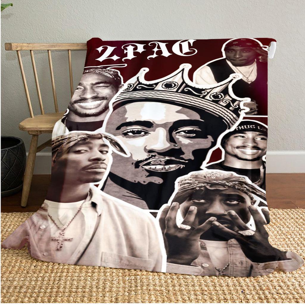 Tupac's Plush Blanket Soft Comfortable All Seasons Perfect Gift Couch Office Nap Outdoor Travel Blanket