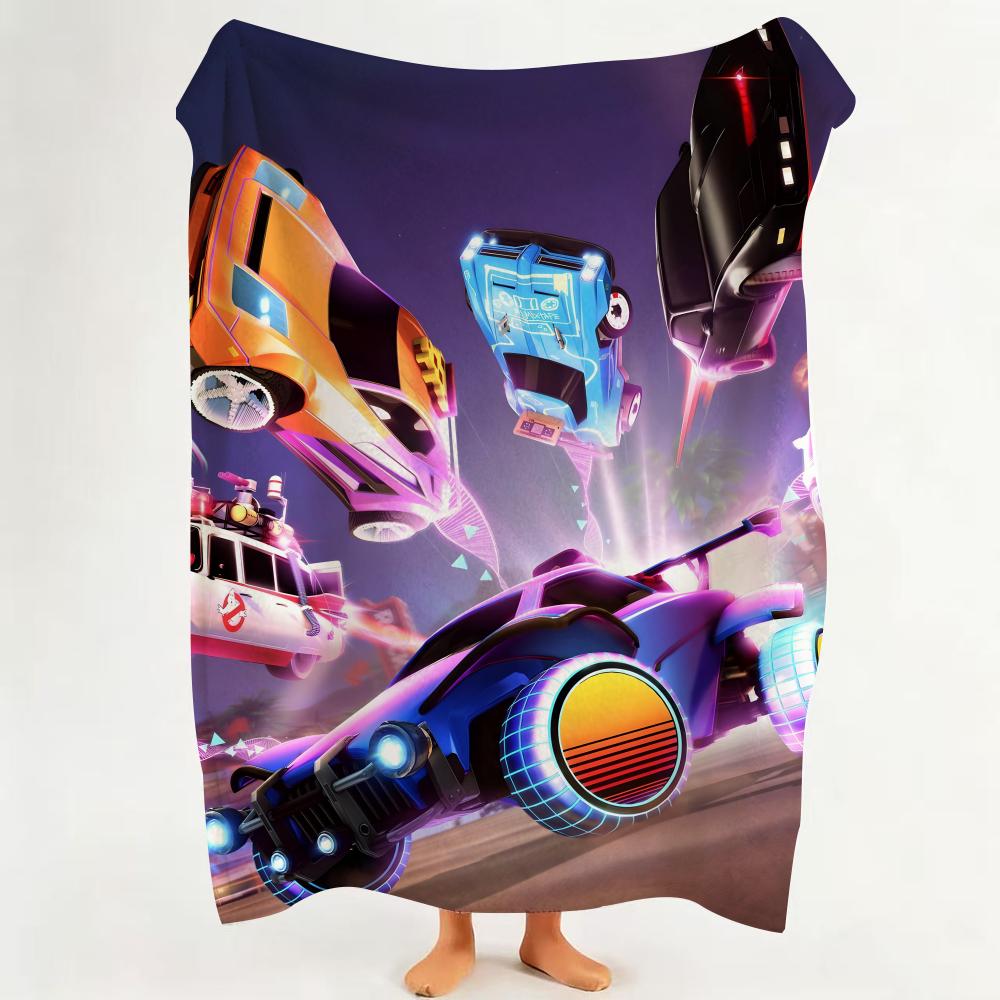 Game R Rocket L League Throw Flannel Throw Blanket Suitable for Sofa Living Room Bedroom