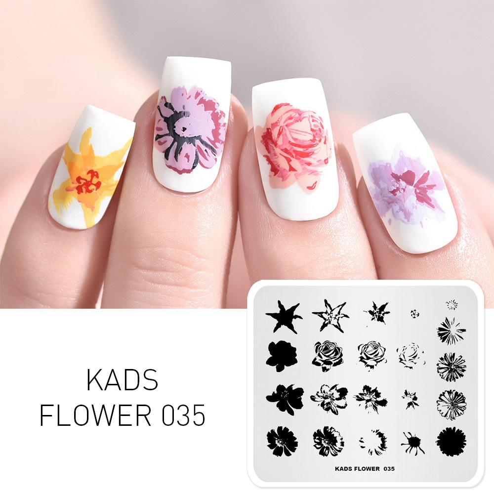 kads 53 Flower Series Nail Stamping Plates DIY Manicure Stamping Plate for Nail Art Template Nail Art Stamp Plates
