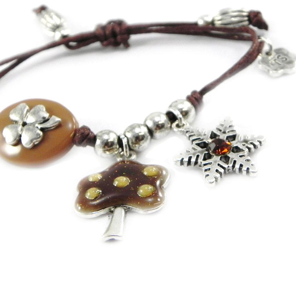 Les Trésors De Lily [H9832] - Brown 'Mother Nature' Designer Bracelet