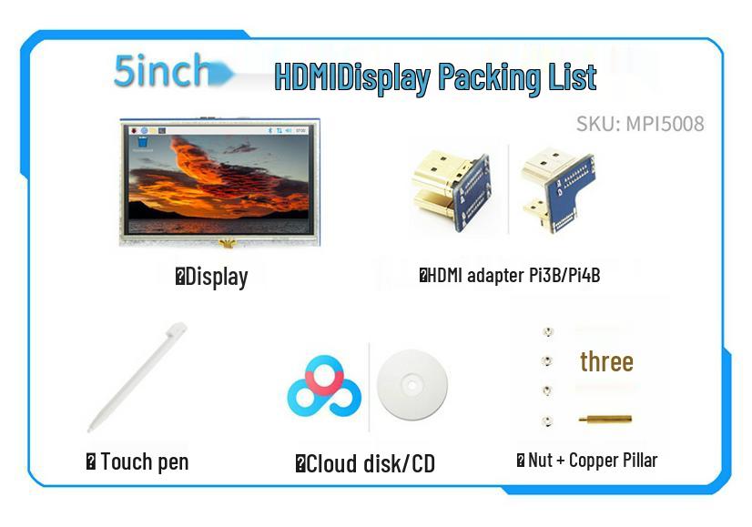 HDMI-сенсорный экран для Raspberry Pi 4: 3,5", 4", 5", 7" с резистивными/емкостными опциями