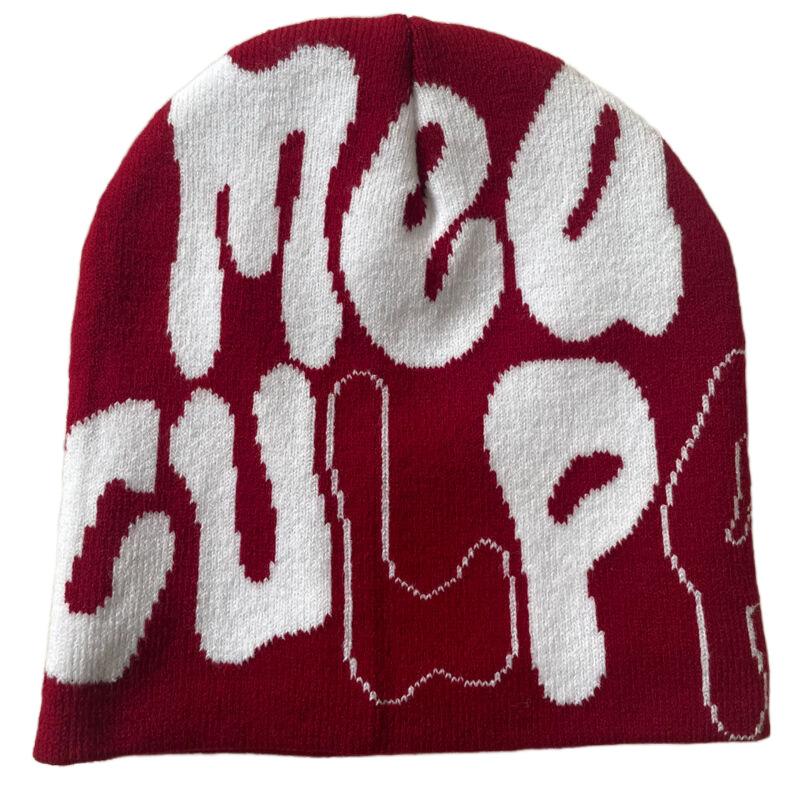 Hot Sell Customized Adult Fashion Printing Soft Winter Hat Knitted With Letters for Men and Women