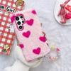 Cute Love Heart Bracelet Strap Plush Phone Case For Samsung S23 S22 S21 Ultra A73 A53 A33 A23 A13 S10 S9 S8 Plus S10 5G/Redmi/iphone 14 13 Soft Cover