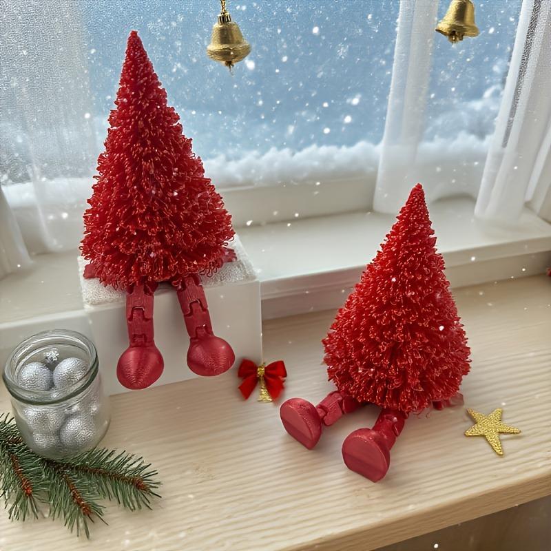 3D-печатная фигурка рождественской елки Экологичная Подвижные суставы Несколько цветов Идеально для Рождественского декора дома Праздничные подарки