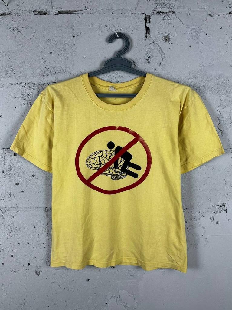 Vintage STOP My Brain T-shirt Faded 90s Size M