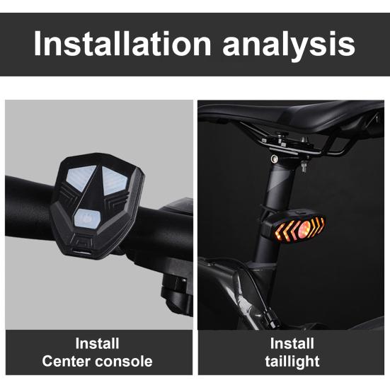 1 комплект, противоударный, 5 режимов освещения, задний фонарь для велосипеда, ПК, беспроводной пульт дистанционного управления, задний фонарь для ночной езды