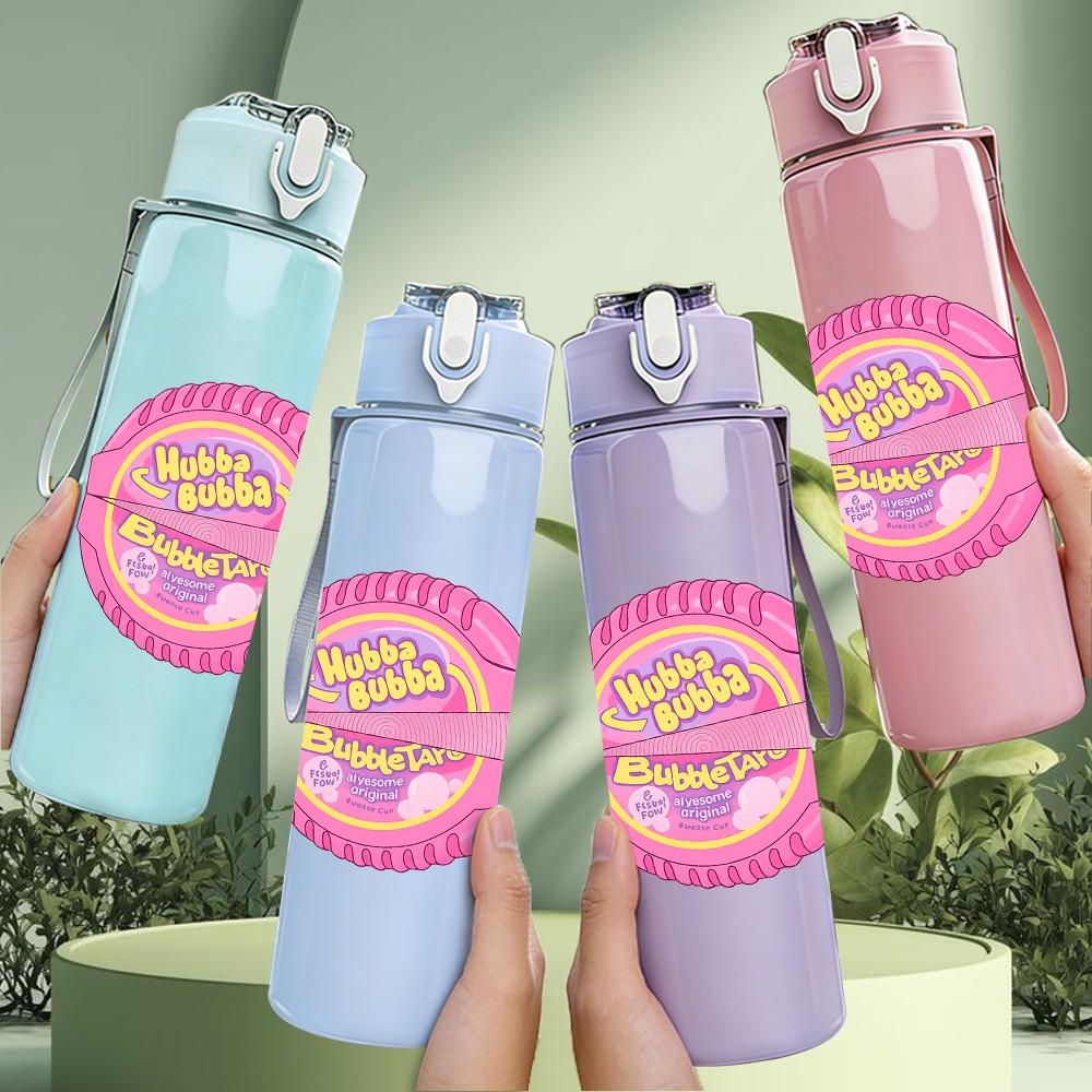 1PC Retro YoYo Toy Circle Print 750ml Color Plastic Sports Water Bottle Leakproof Flip Straw Lid Suitable for Sports Office Home Use