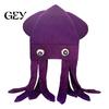 Comic Exhibition Costume Gear Funny Octopus Hat with Tentacles, Creative Plush Cap for Party Cosplay Cute Cartoon Animal and Photography, Novelty Soft