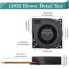 Gdstime 120MM Fan 24V 12V 5V 120MM*32MM Specialized Turbo Fan 12032 Large air Radial Fan for BBQ Grill,Industrial Portable Fan
