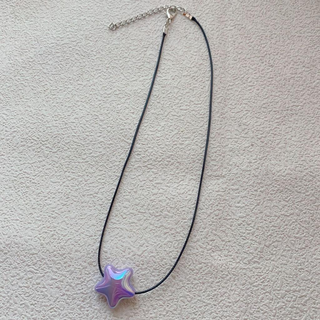 Adjustable Heart Pendant Necklace Colorful Heart Pendant Necklace Fashionable Choker Neck Adornment for Parties