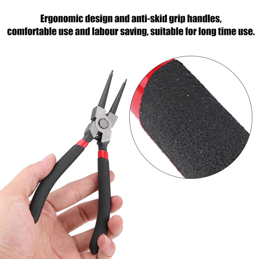 4 шт. 7-дюймовые плоскогубцы для стопорных колец, внутренние и внешние изогнутые прямые плоскогубцы для стопорных колец