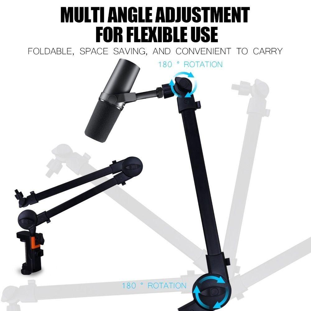 Universal Microphone Boom Arm 360° Rotation Desktop Stand Professional Mic Stand Live Streaming