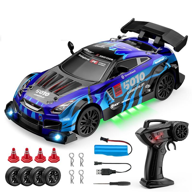 4WD Радиоуправляемая дрифт-машина 1:24 2,4 ГГц Ограниченная серия - Светодиодная подсветка Трюки Дрифт Высокоскоростная гоночная машина Игрушка для мальчика Подарок