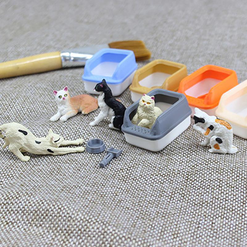 3шт/комплект украшения для дома 1:12 кукольных миниатюрных кошачьих туалетов, модель мини-лопаты, зоотовары для кукол, аксессуары для игрушек