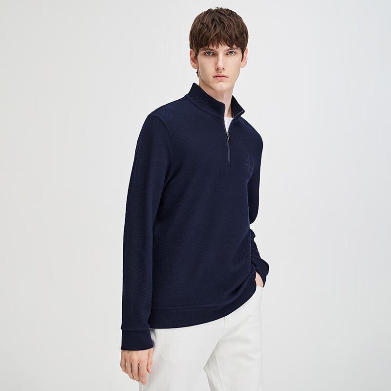 Navigare Men's Simple Solid Half-Zip Sweatshirt