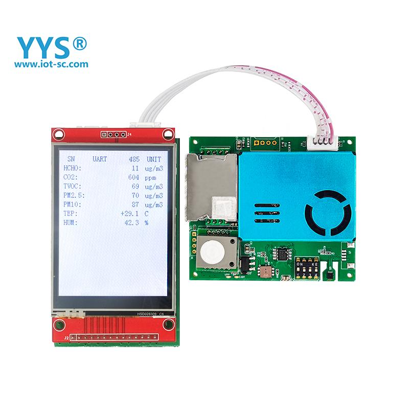 YYS 7-в-1 RS485 или UART Выход Модуль Датчика Качества Воздуха PM2.5 Датчик Пыли CO2 HCHO VOC Датчик Газов С Влажностью И Температурой
